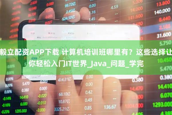 毅立配资APP下载 计算机培训班哪里有？这些选择让你轻松入门IT世界_Java_问题_学完