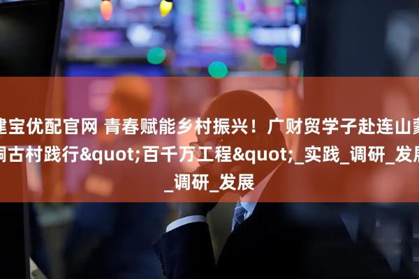 建宝优配官网 青春赋能乡村振兴！广财贸学子赴连山蒙峒古村践行"百千万工程"_实践_调研_发展